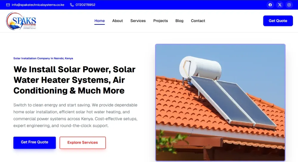SPAKS Technical Systems Website Development by Mjini Digital