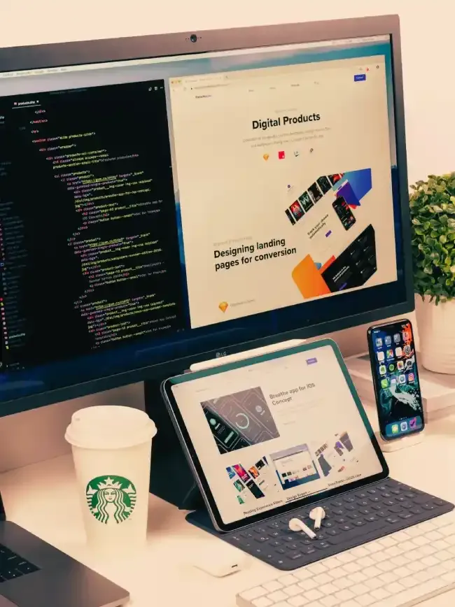Image of a responsive website in all three devices; mobile, tablet and desktop screens | Mjini Digital
