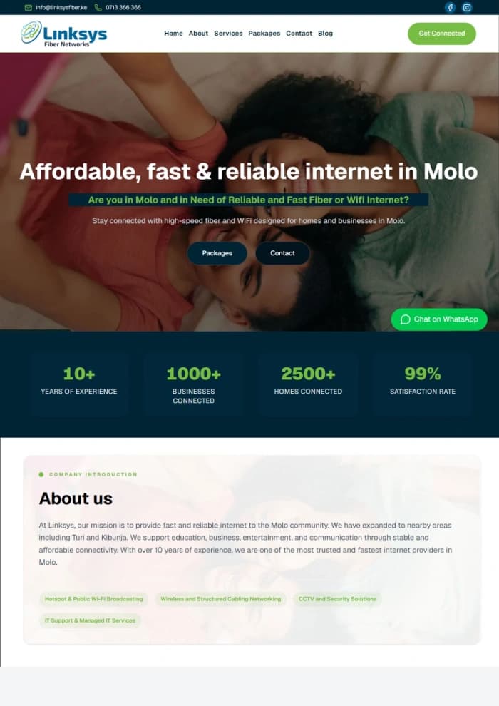 Linksys ISP Website Project - SEO Services in Kenya