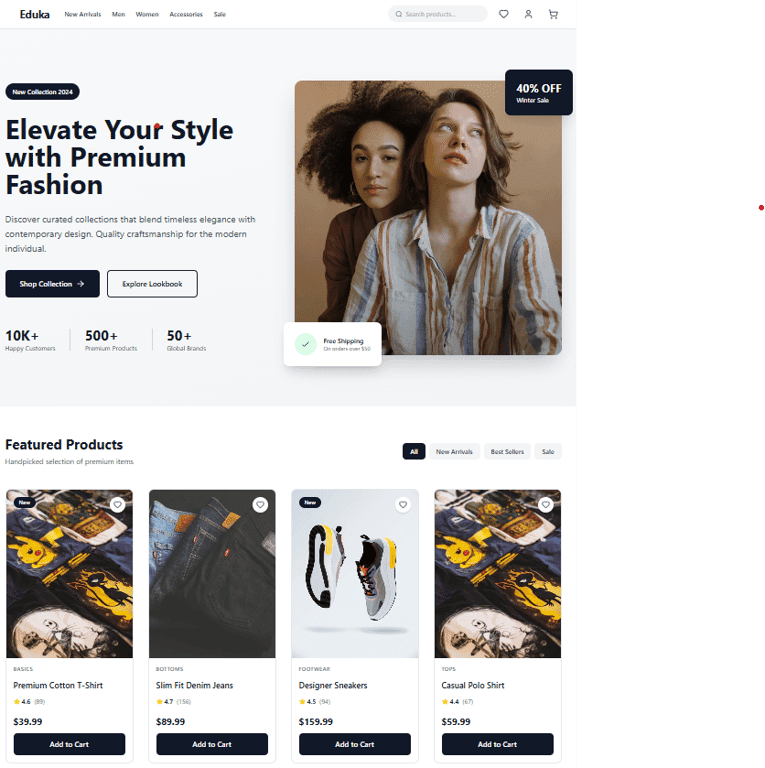 E-commerce Websites with Payment Integration & Inventory Management