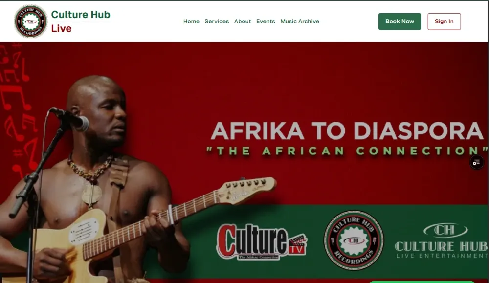 Culture Hub Live Website Development by Mjini Digital