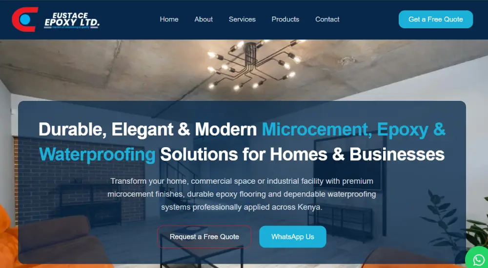 Eustace Epoxy Ltd Website Development by Mjini Digital