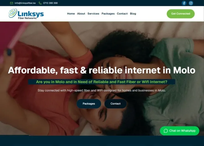 High-Performance Website for Linksys Fiber Networks in Molo