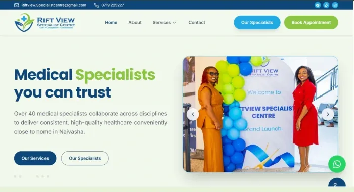 RiftView Specialist Centre Website Project