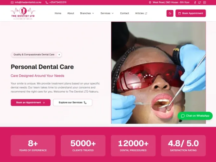 The Dentist LTD Nakuru - Website Development & SEO Project